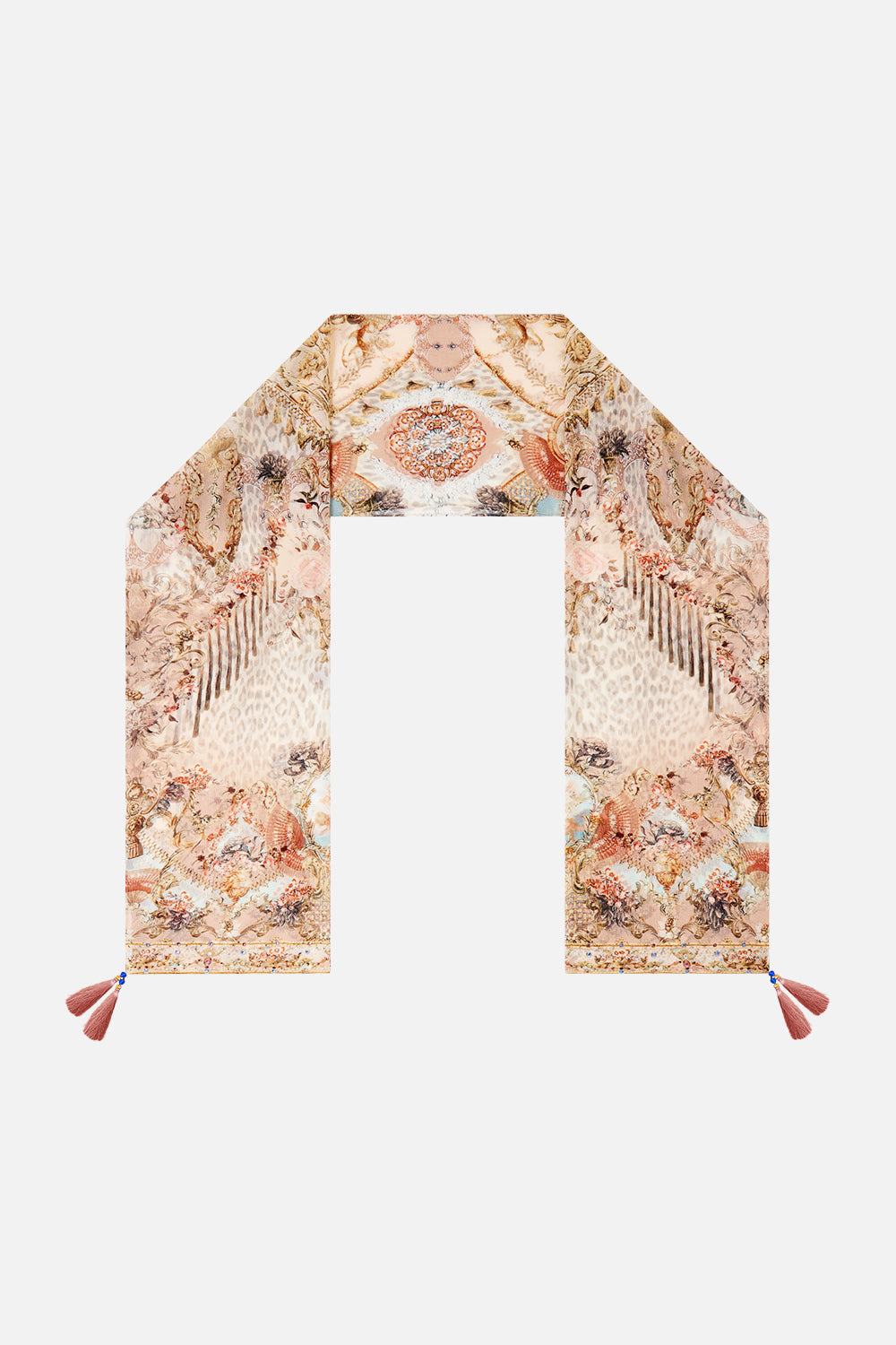 LONG SILK CRINKLE CHIFFON SCARF ARANJUEZ ANIMALIA