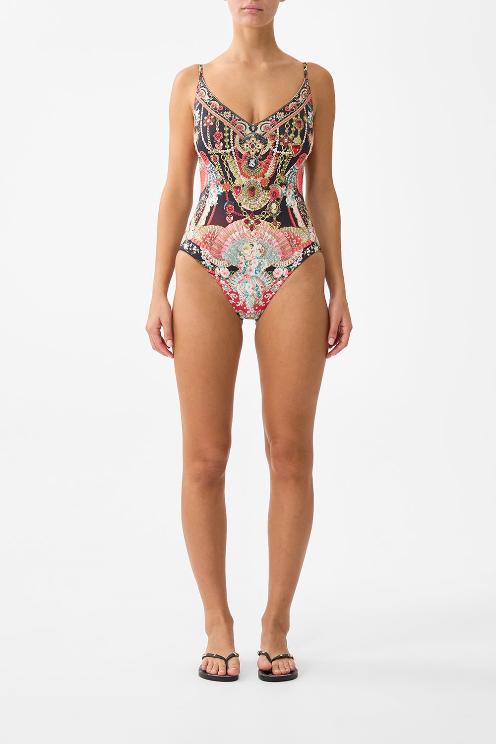 V NECK UNDERWIRE ONE PIECE WITH BACK CLOSURE DAUGHTERS OF DUENDE