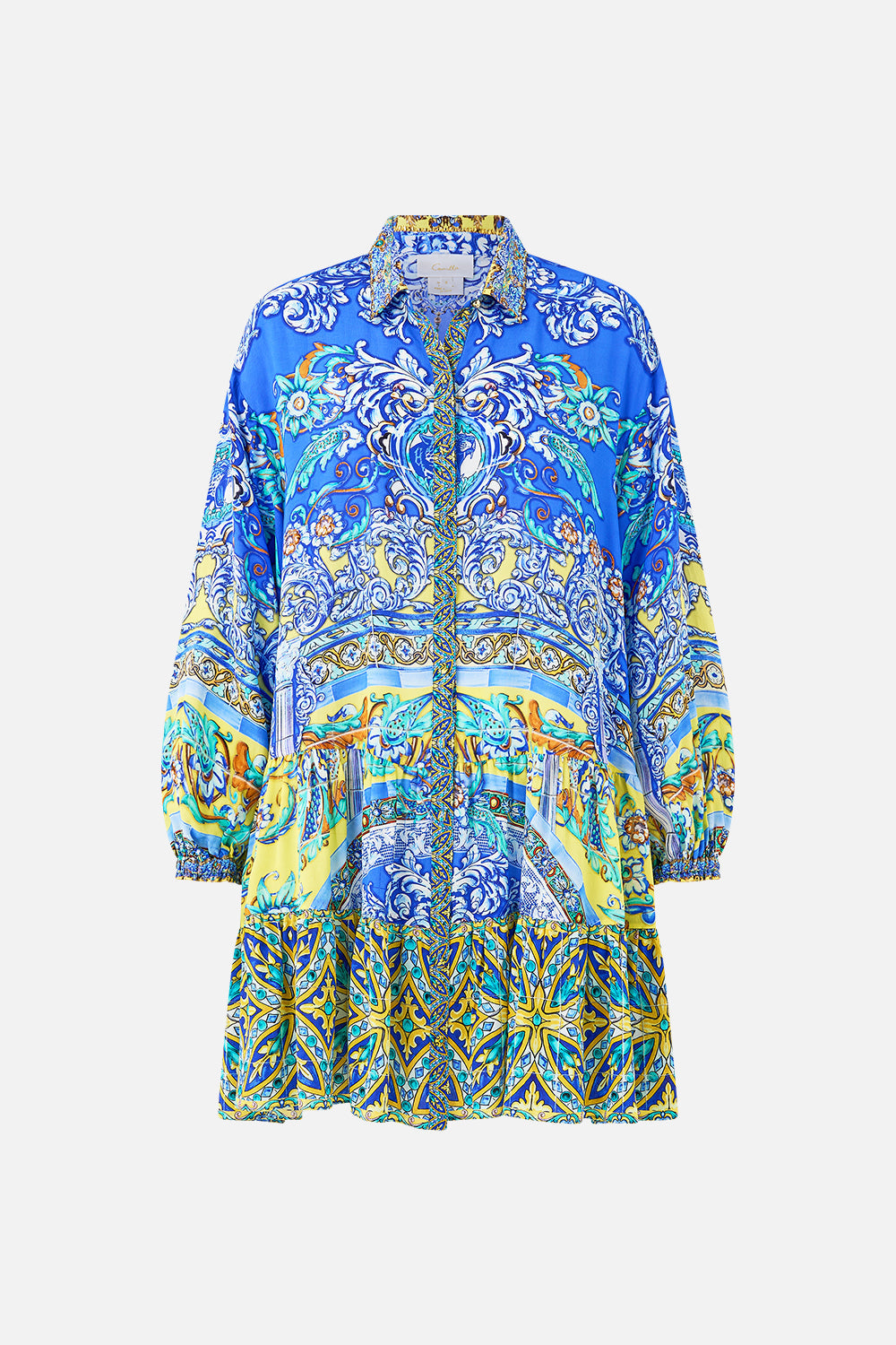 LONG SLEEVE TIERED SHORT DRESS BENEATH THE ANDALUSIAN SUN