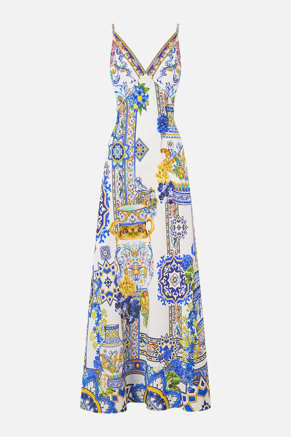 V NECK FULL LENGTH BIAS SLIP DRESS MILLA IN SEVILLA