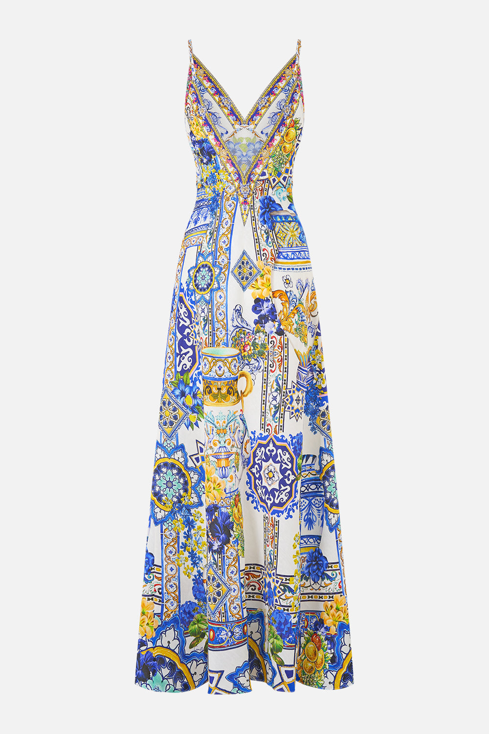 V NECK FULL LENGTH BIAS SLIP DRESS MILLA IN SEVILLA