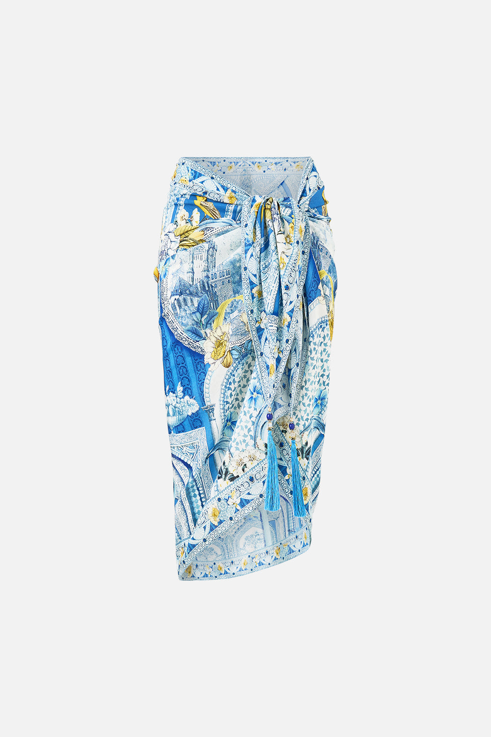 WOVEN SHORT SARONG WITH TASSELS DE NADA GRANADA