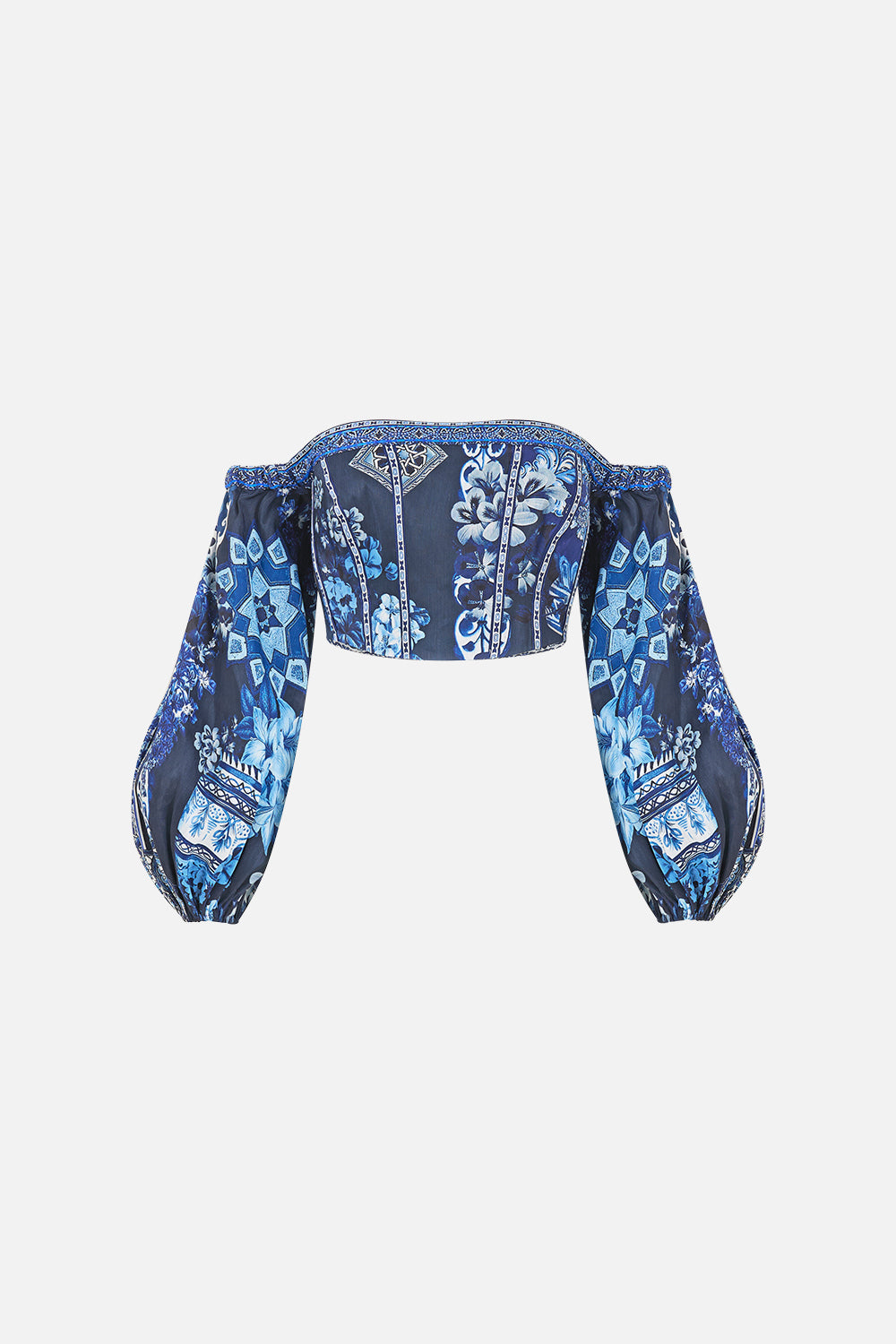 LONG SLEEVED CORSET CROP TOP A TILED WONDERLAND