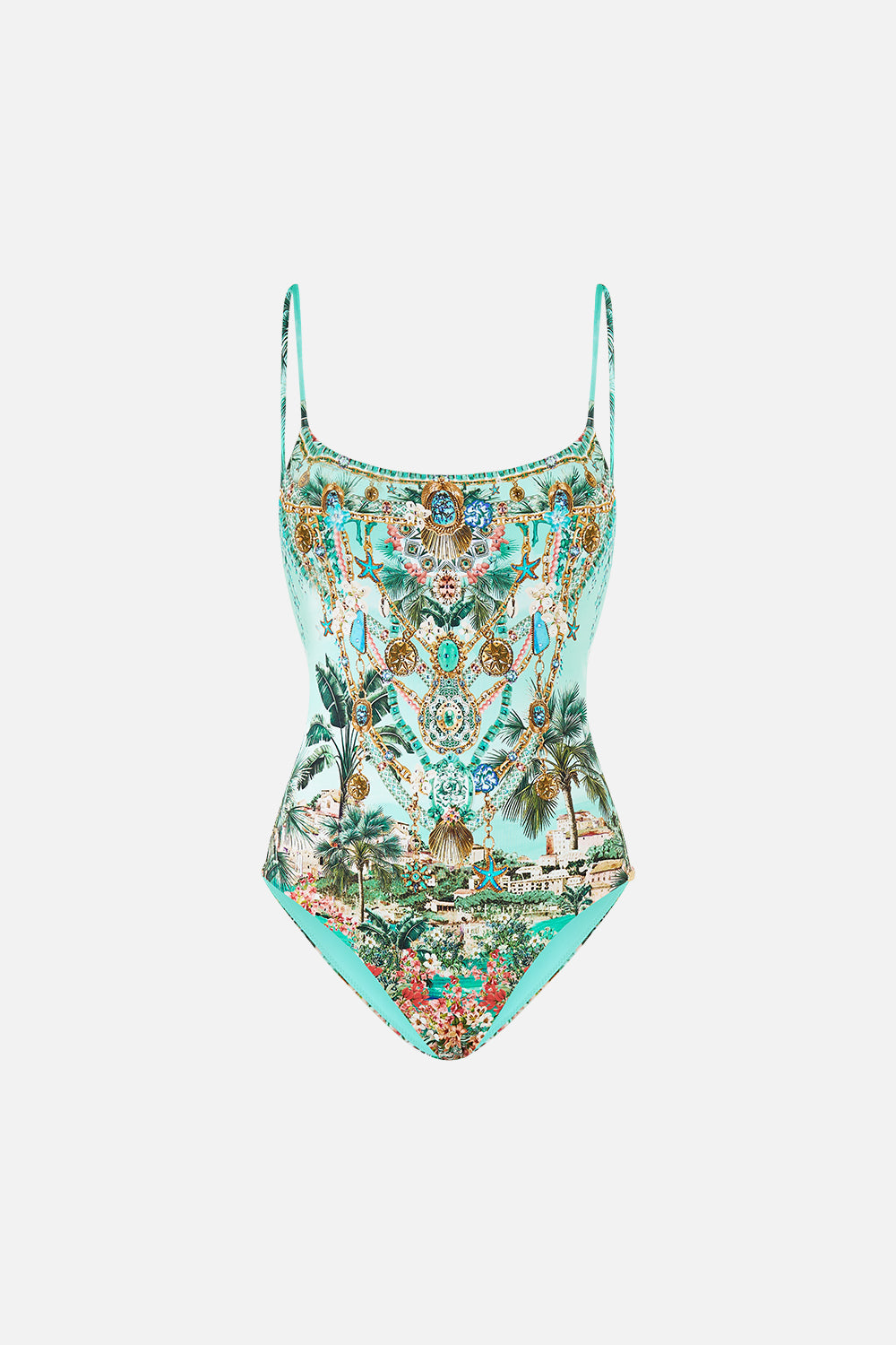 STRAIGHT NECK ONE PIECE W BACK STRAP DETAIL BALEARIC BEBÉ