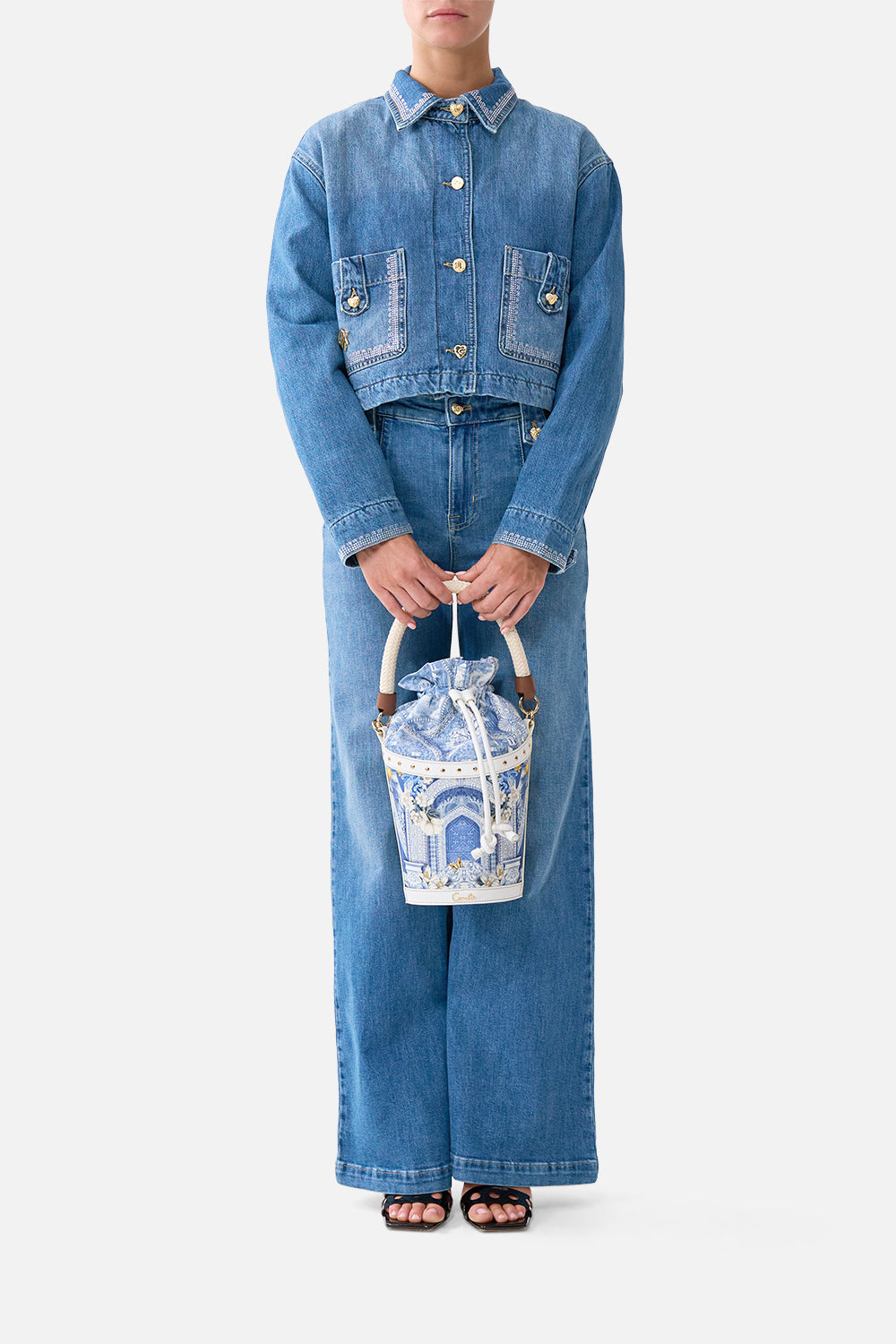 CANVAS TIE TOP BUCKET BAG DE NADA GRANADA