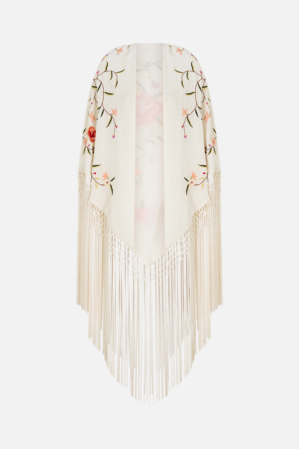 MACRAME SHAWL SOLID CREAM