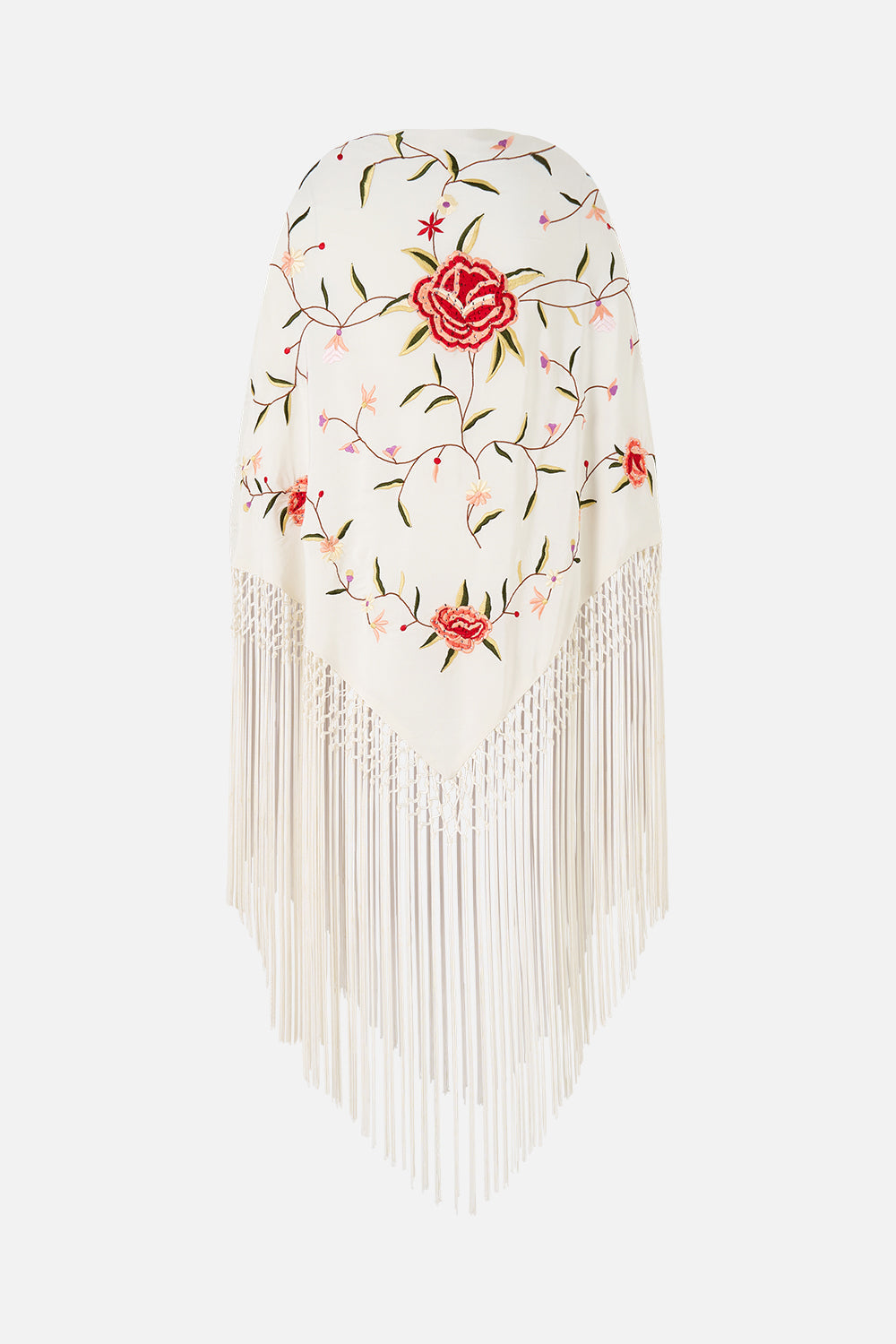 MACRAME SHAWL SOLID CREAM