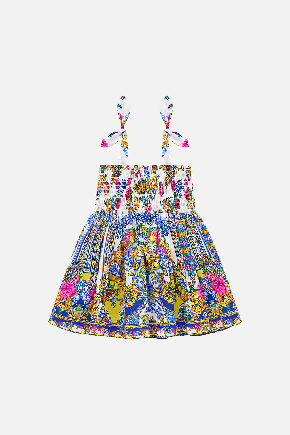 BABIES WIDE STRAP TIE SHOULDER SHIRRED DRESS ESPAÑA NIRVANA