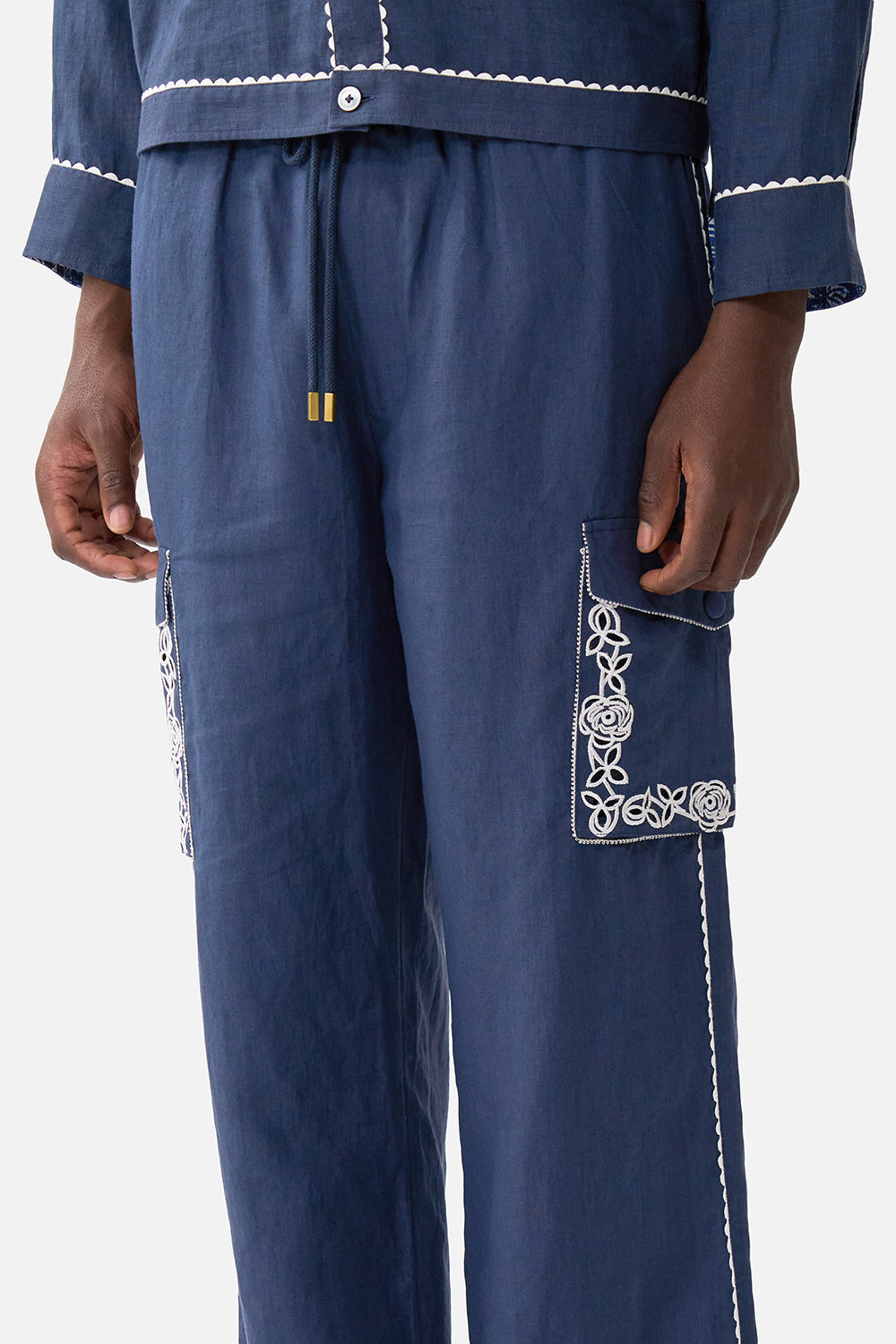 CARGO PANT WITH ELASTIC WAIST A TILED WONDERLAND