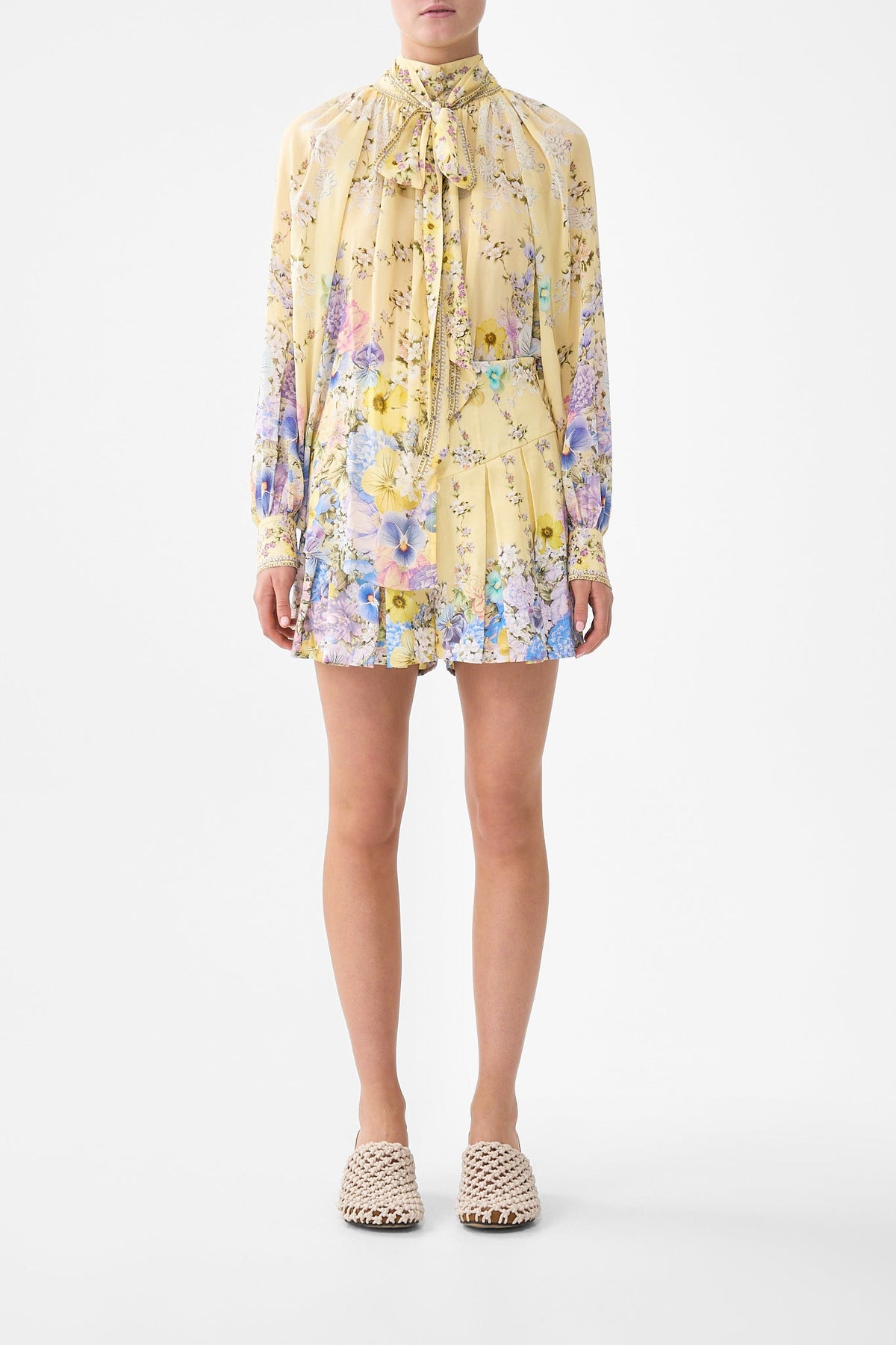 DETACHABLE PUSSY BOW RAGLAN BLOUSE DARLING BUDS