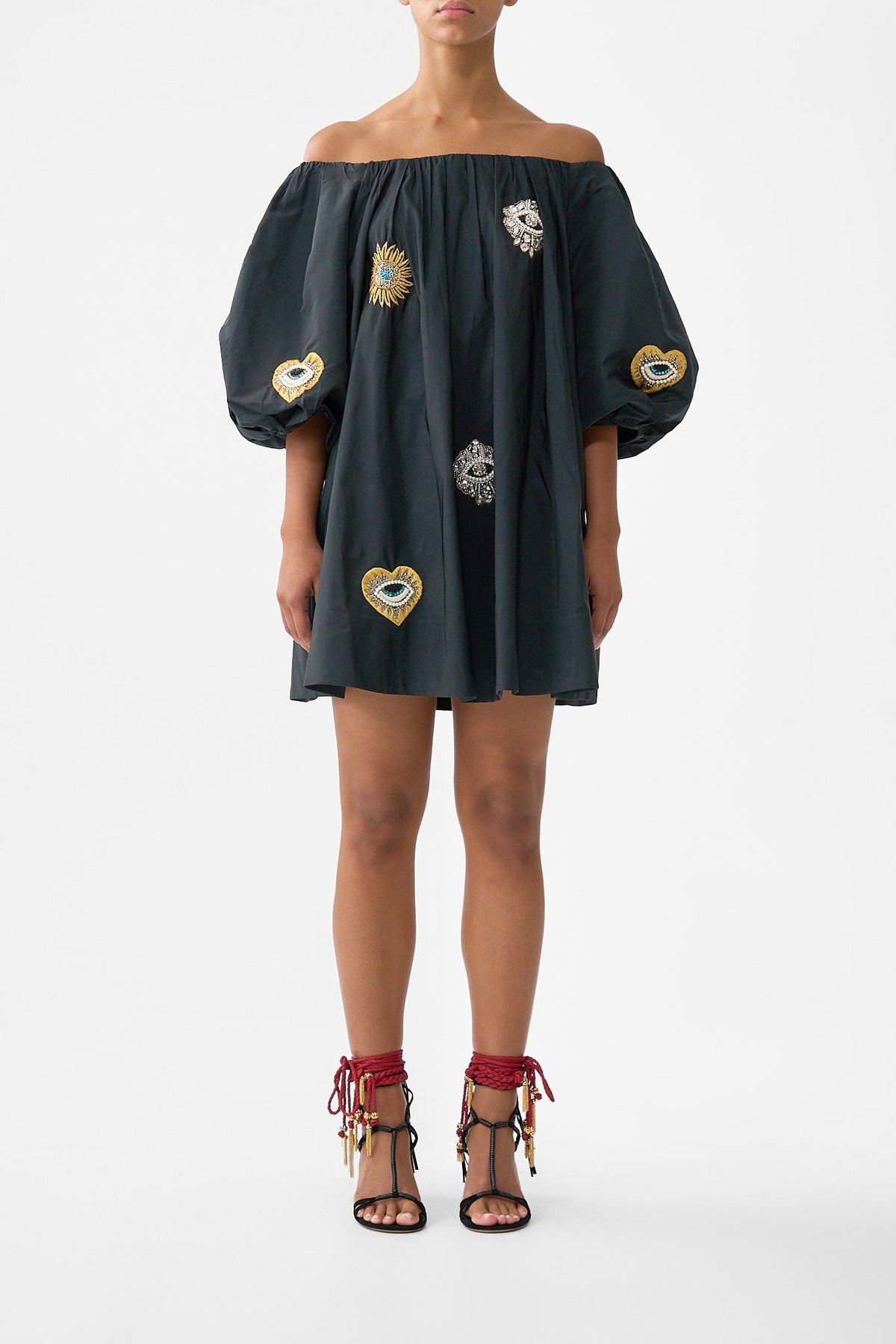 OFF SHOULDER PUFF DRESS AMULETS AND ALCHEMY