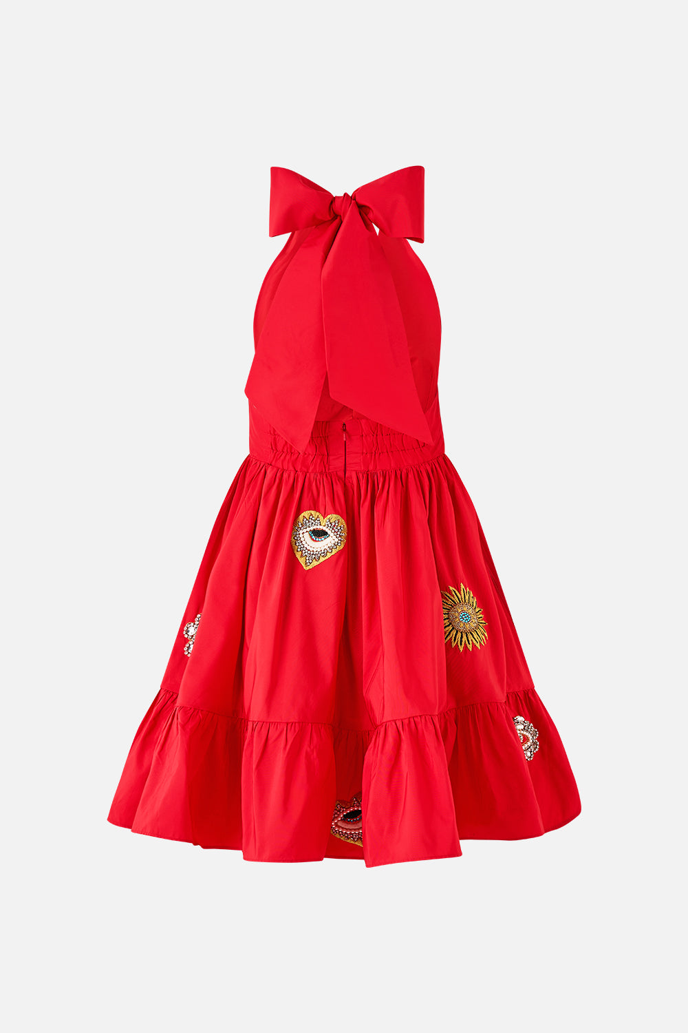 RUFFLE HEM HALTER SHORT DRESS NAZAR NIRVANA