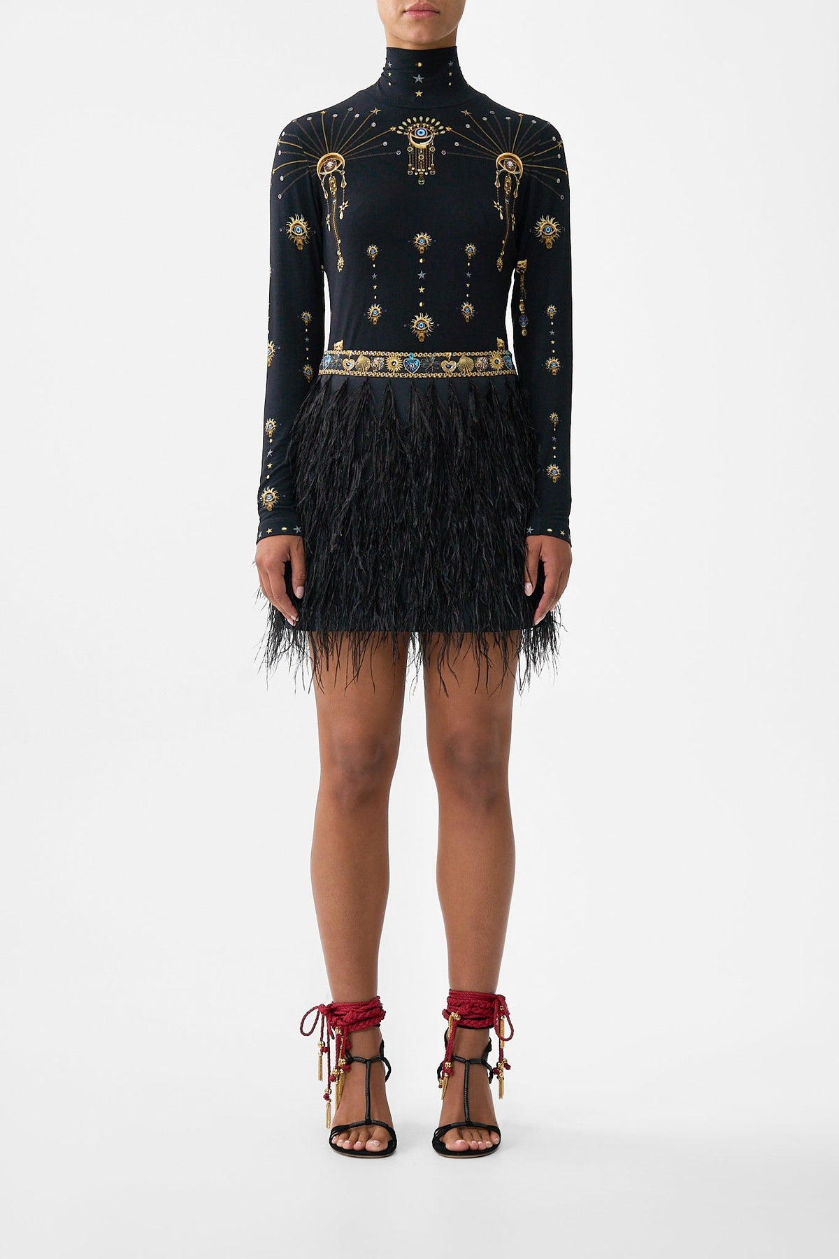 FEATHER MINI SKIRT AMULETS AND ALCHEMY