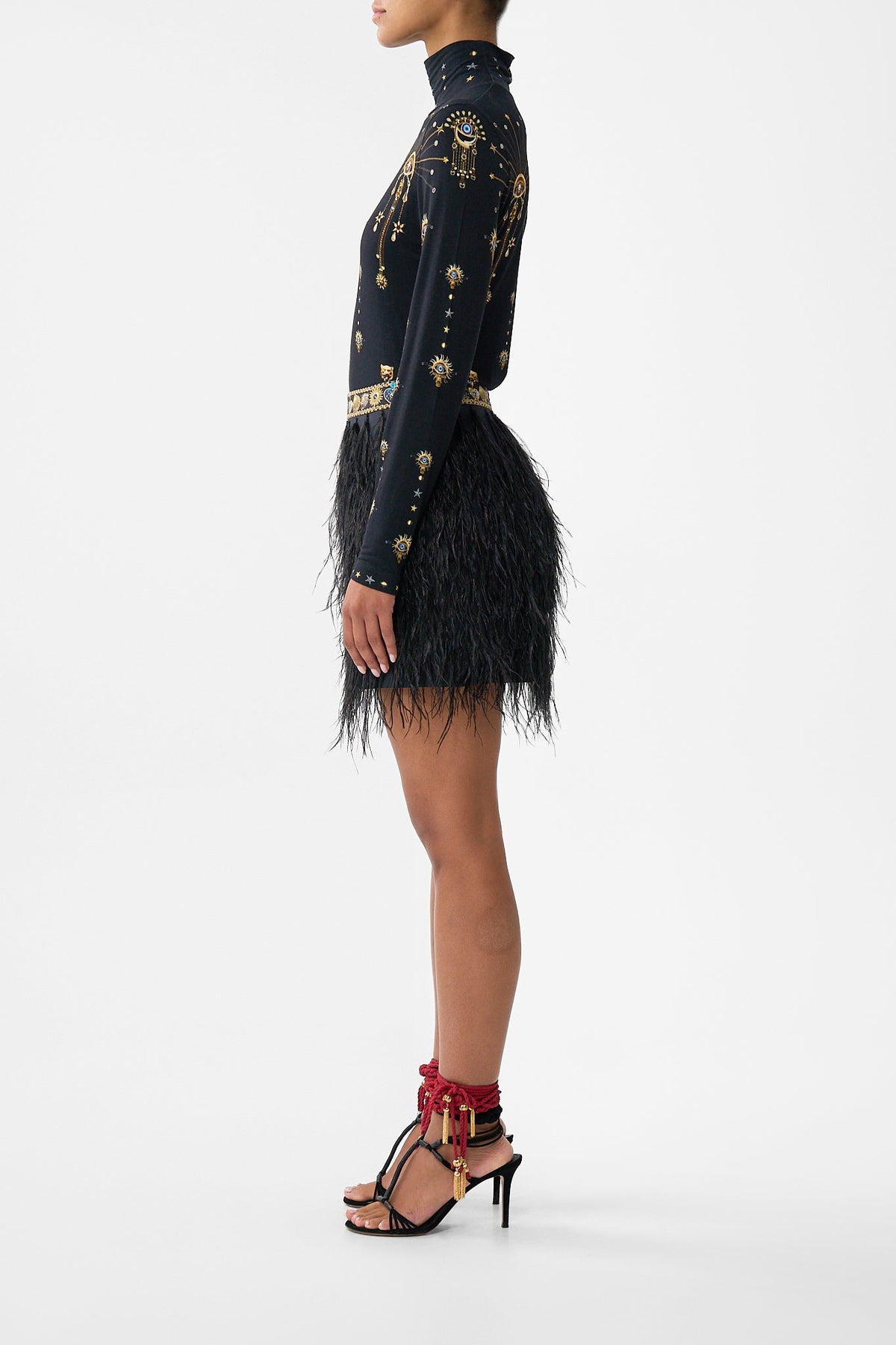 FEATHER MINI SKIRT AMULETS AND ALCHEMY