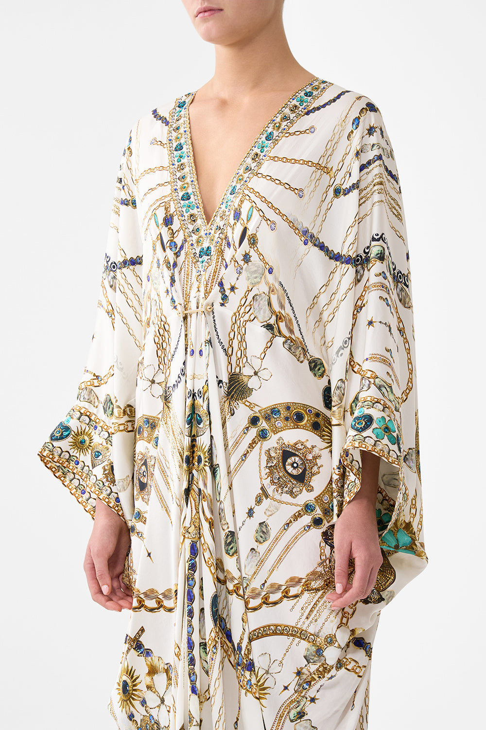 PIERCED V NECK KAFTAN CHAIN GANG