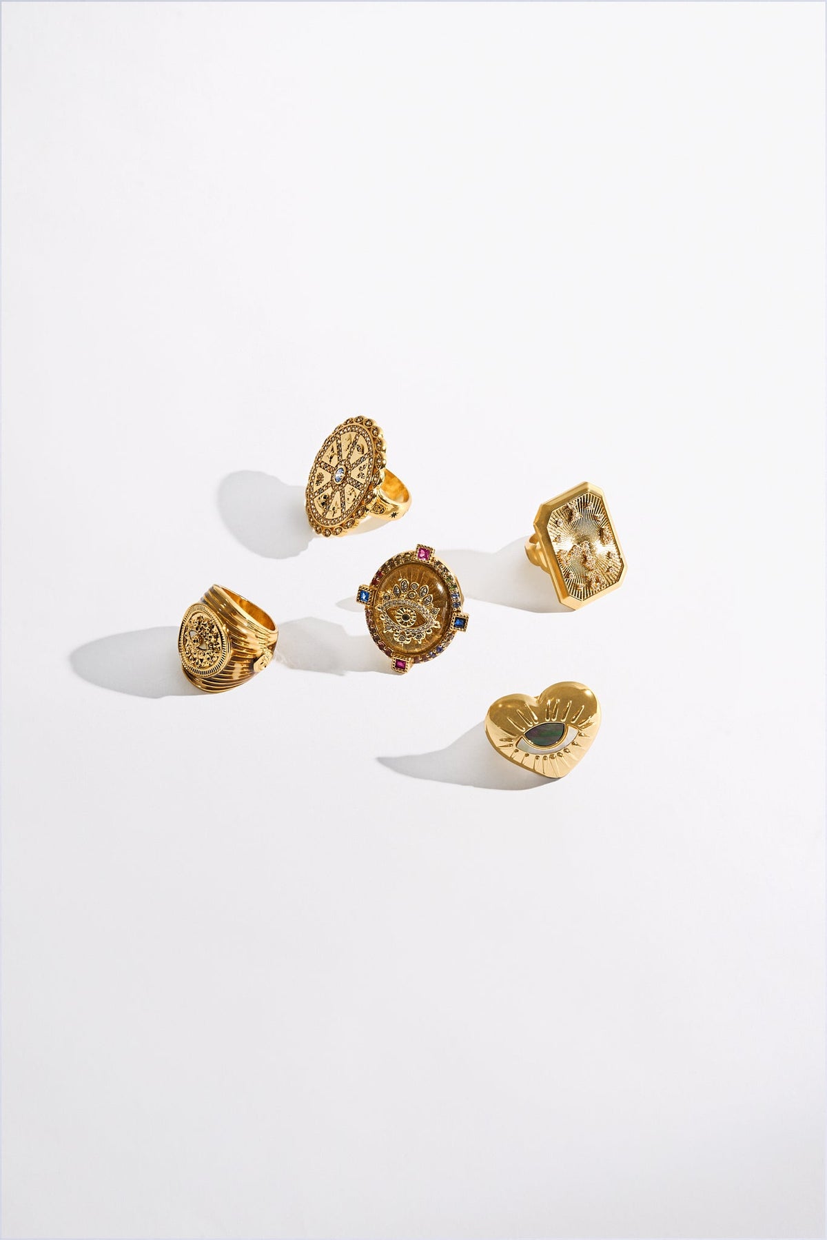 BOHEMIAN BABYLON STATEMENT CIRCLE RING GOLD