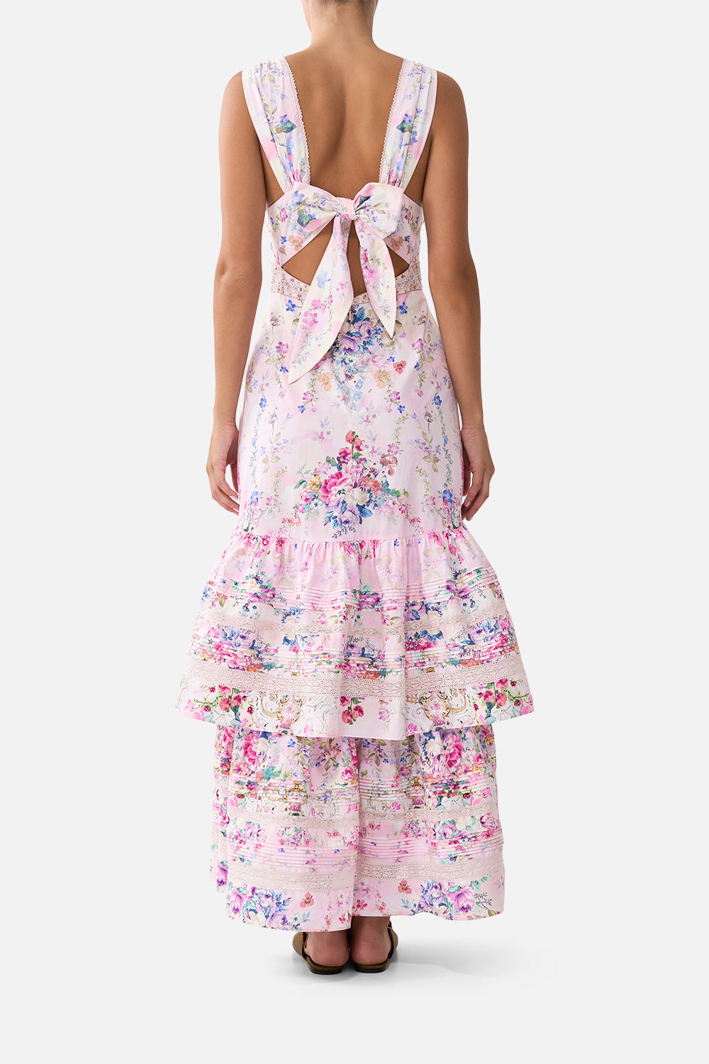 TWO TIERED GATHERED RUFFLE DRESS PALATIAL PASTELS