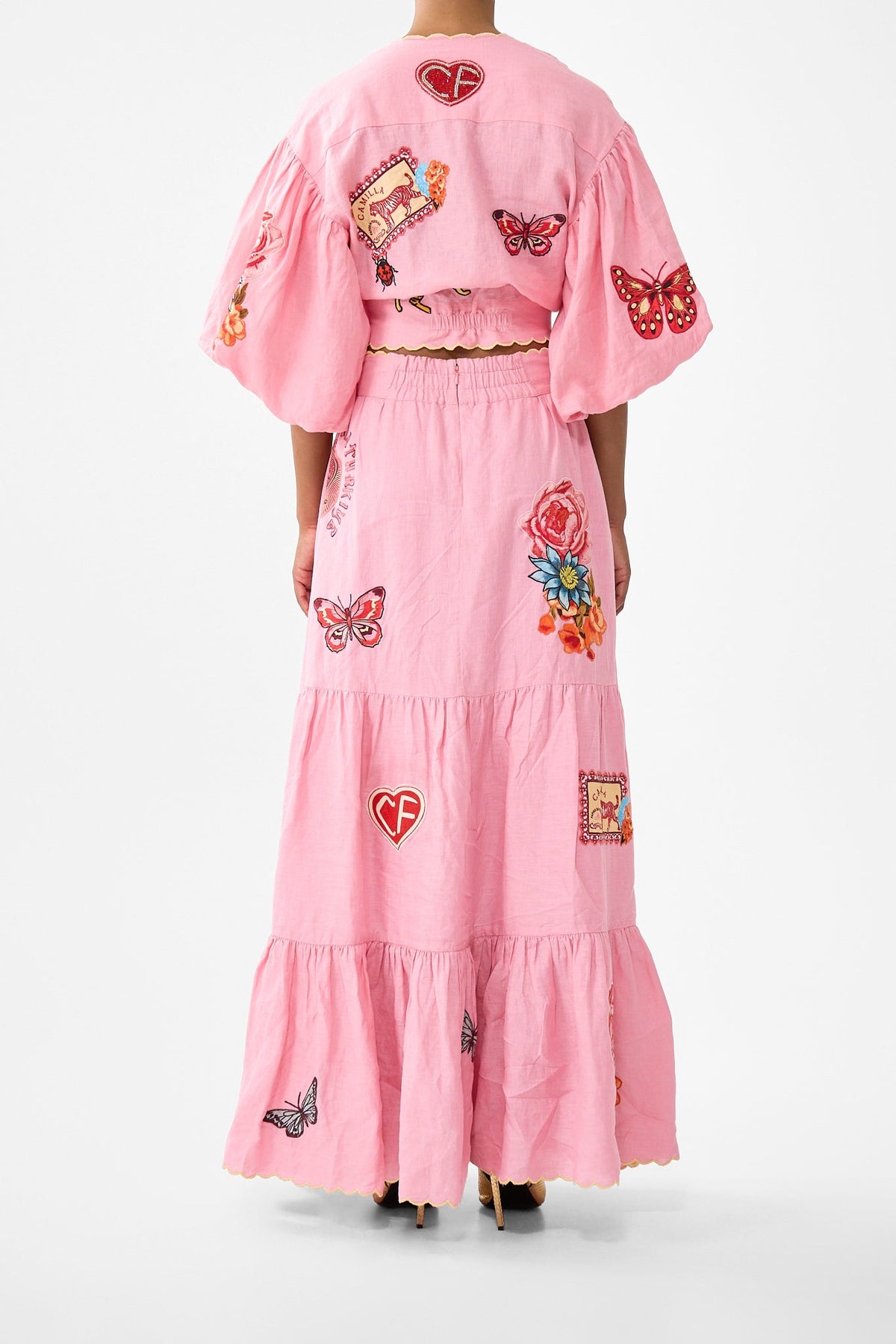 LONG HIGH WAISTED TIERED SKIRT COLLAGE KINGDOM