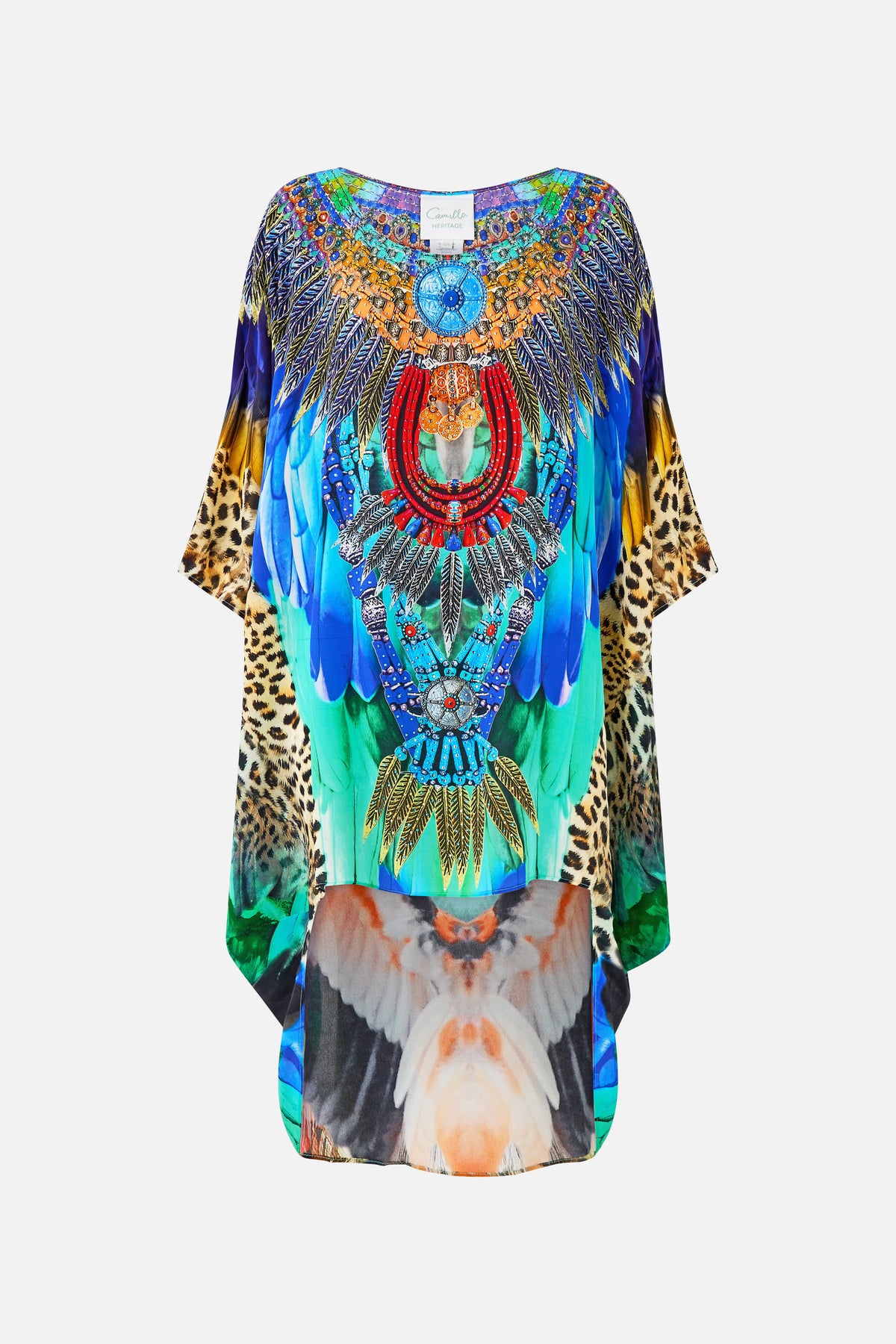 SCOOP BACK HEM DRESS JUNGLE FLIGHT