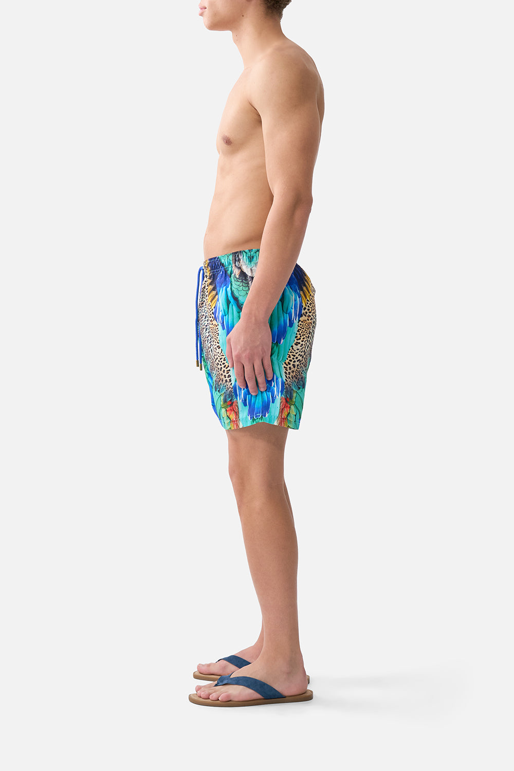 MID LENGTH BOARDSHORT WITH ELASTIC WAIST JUNGLE FLIGHT