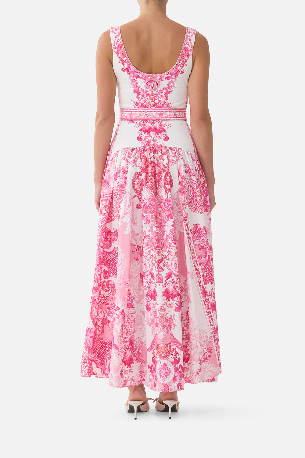 JERSEY TANK DRESS WITH CONTRAST SKIRT LIVIN LA VIDA ROSA