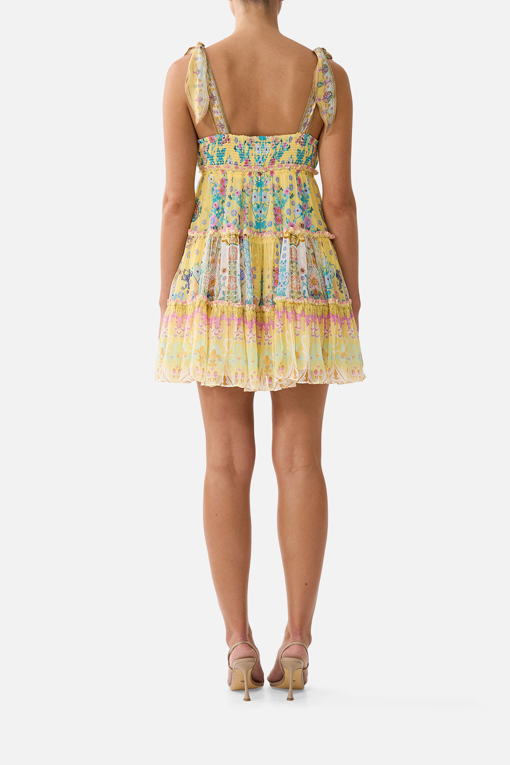 TIERED SHORT DRESS WITH SHOULDER TIES BARCELONA BEBÉ