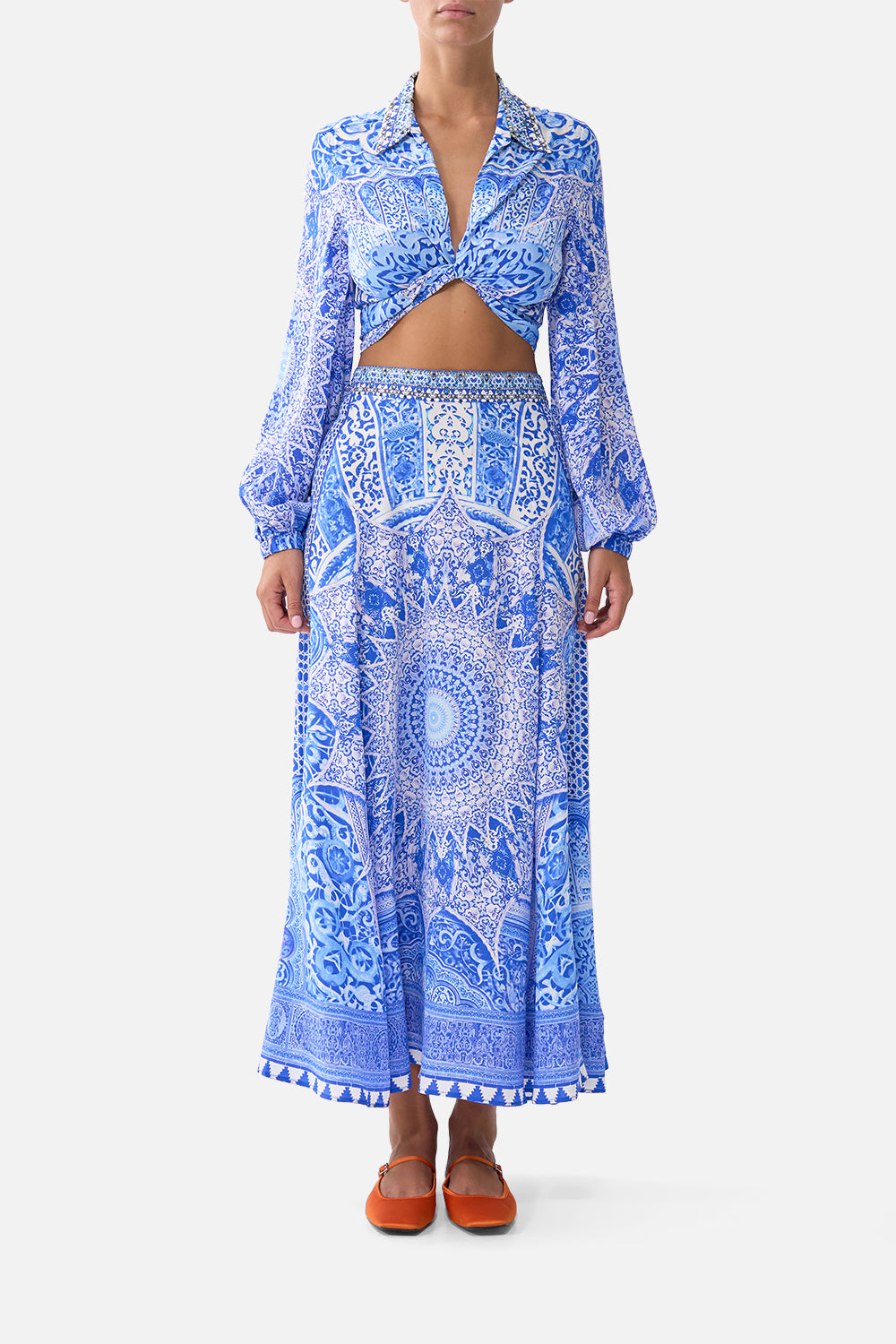 PANELLED FLARED LONG SKIRT THE BOSPHOROUS