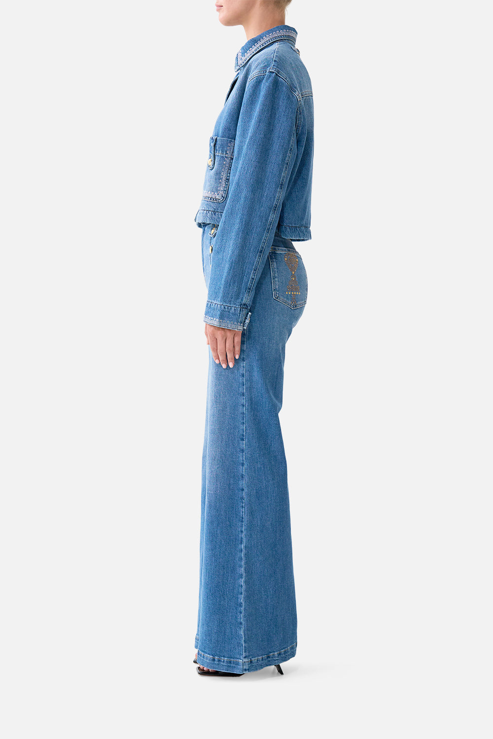 MILLA HUM OF ALHAMBRA CROPPED JACKET DENIM