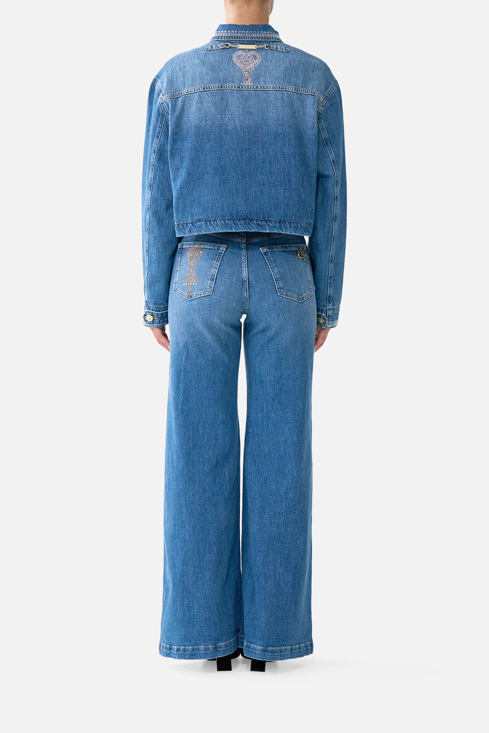 AMANDA TAURUS RISING HARDWARE FLARE JEAN DENIM