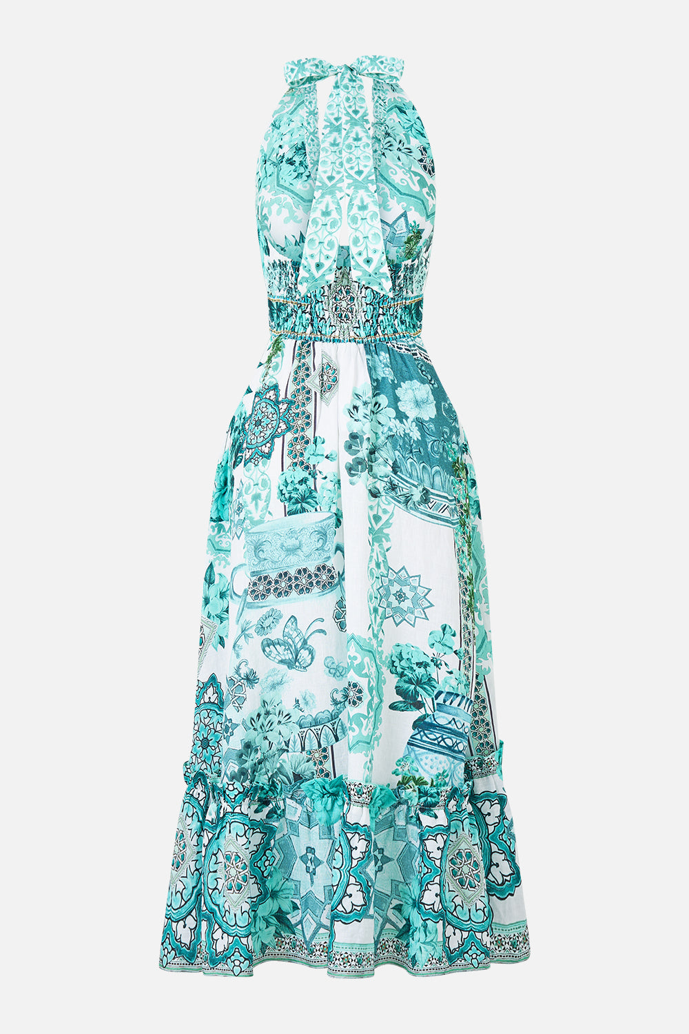 RUFFLE NECK HALTER DRESS BALEARIC BEBÉ