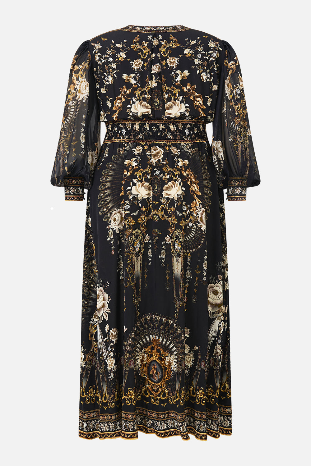 SHAPED WAISTBAND DRESS WITH GATHERED SLEEVES FLAMENCO FOLKLORE