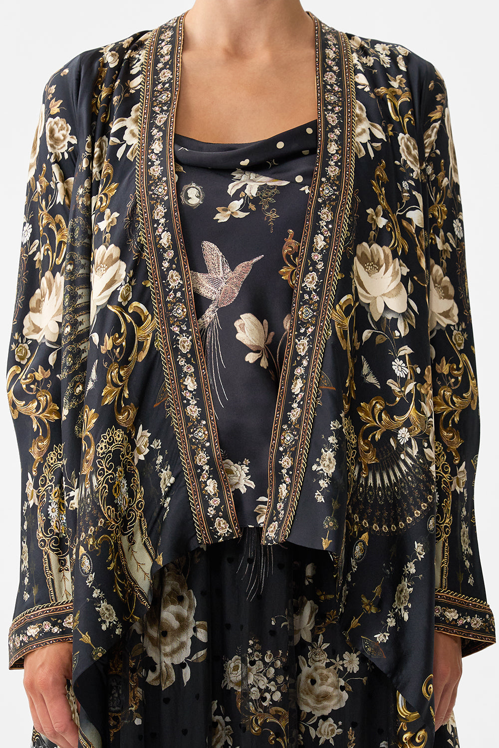 CROPPED SLEEVE LAYER WITH WAIST TIE FLAMENCO FOLKLORE