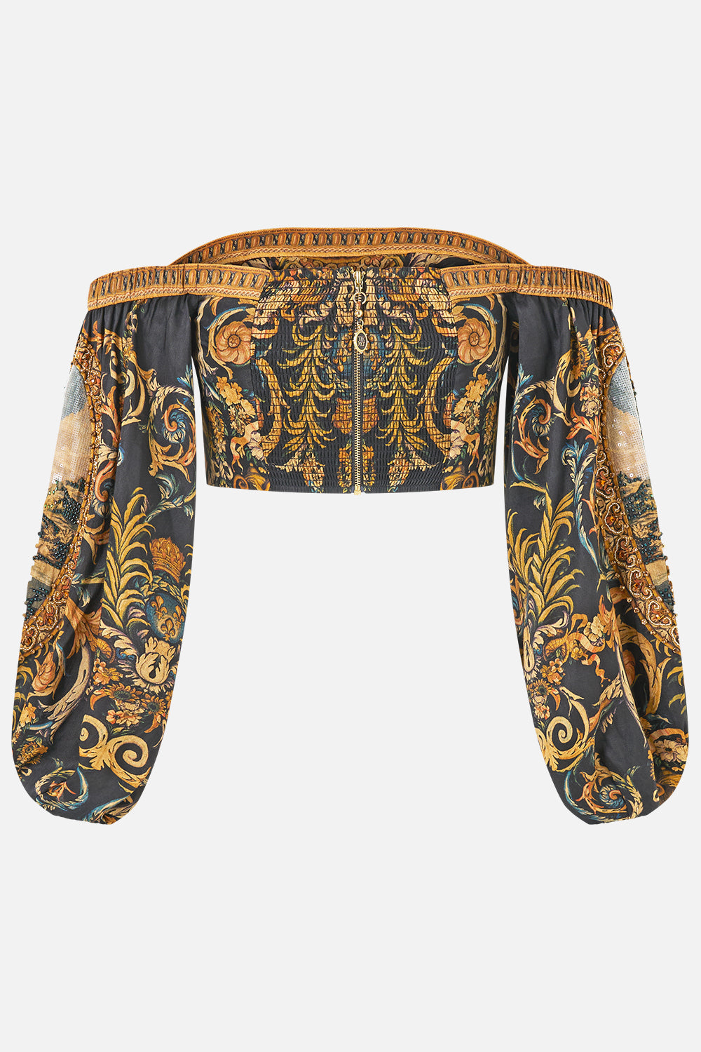 LONG SLEEVED CORSET CROP TOP MUSEUM MEMOIRS