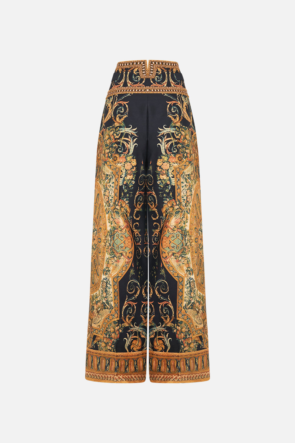 The CAMILLA Tailored Pant With Waist Button Detail in our Museum Memoirs print.