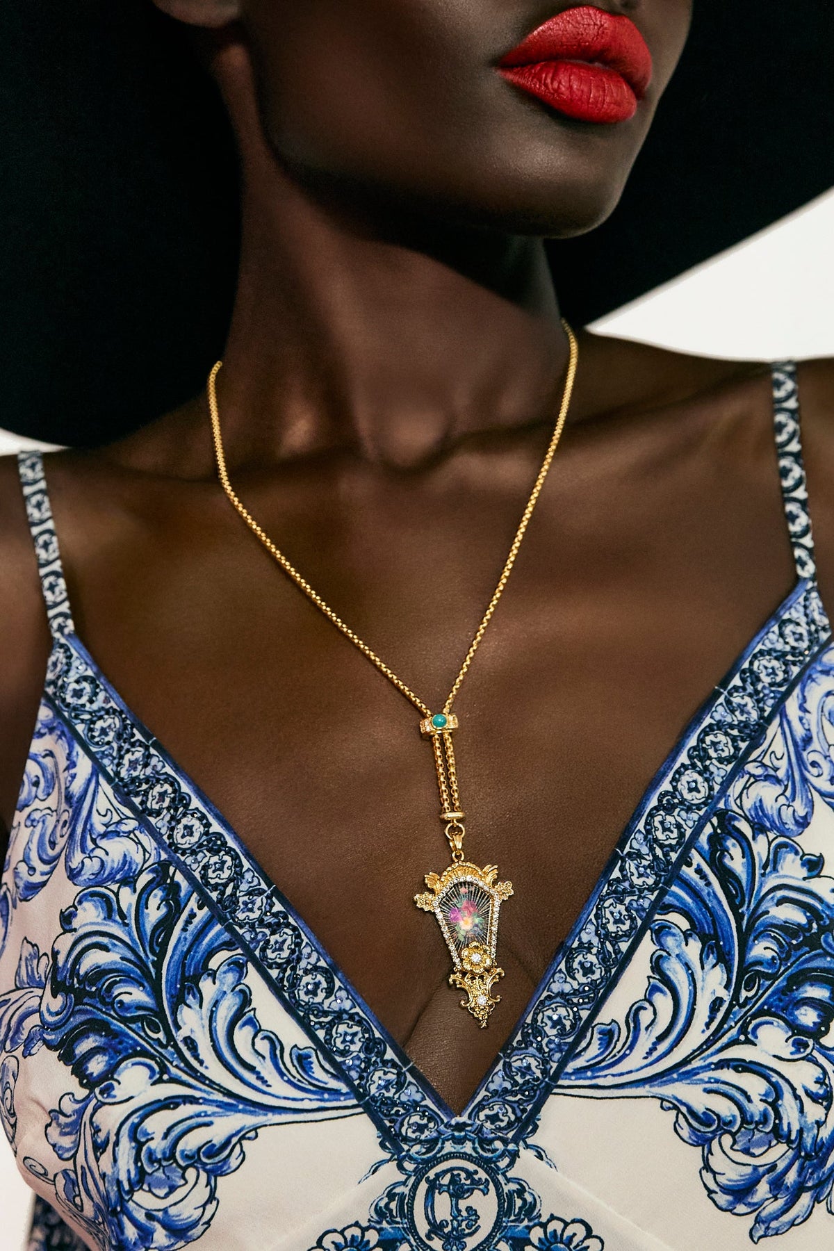 MY CAMEO ROMEO PENDANT NECKLACE GOLD