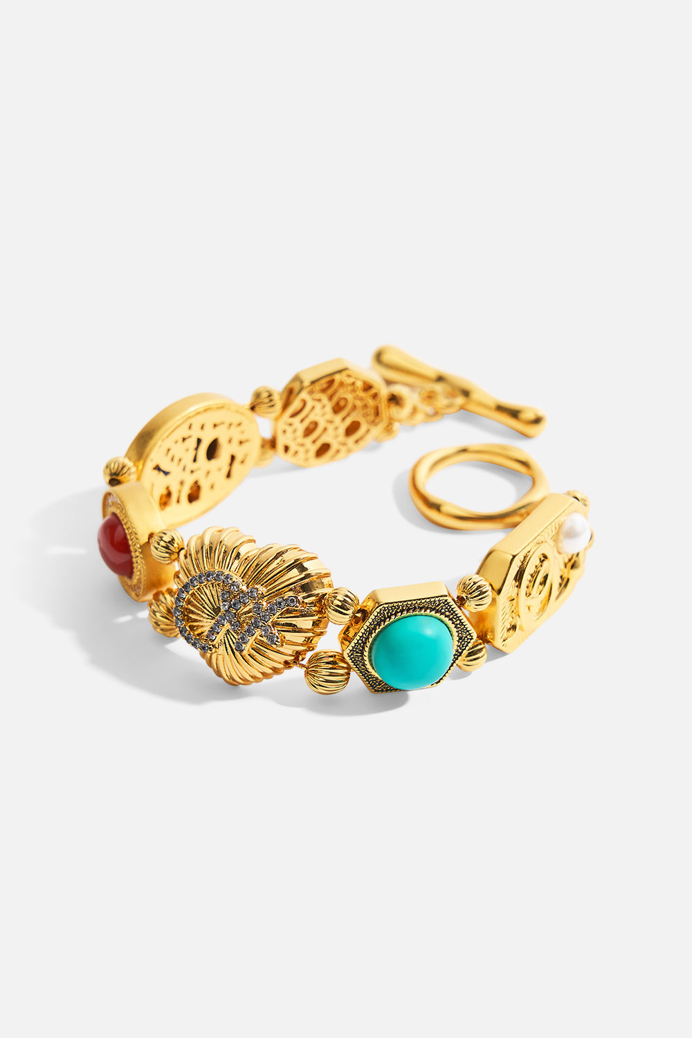 MY CAMEO ROMEO STATEMENT BRACELET GOLD