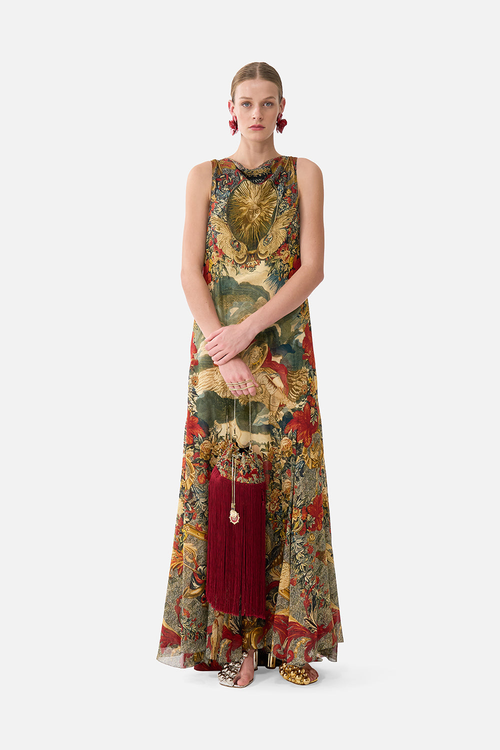 DRAWSTRING POUCH WITH FRINGING MEET ME AT THE MET