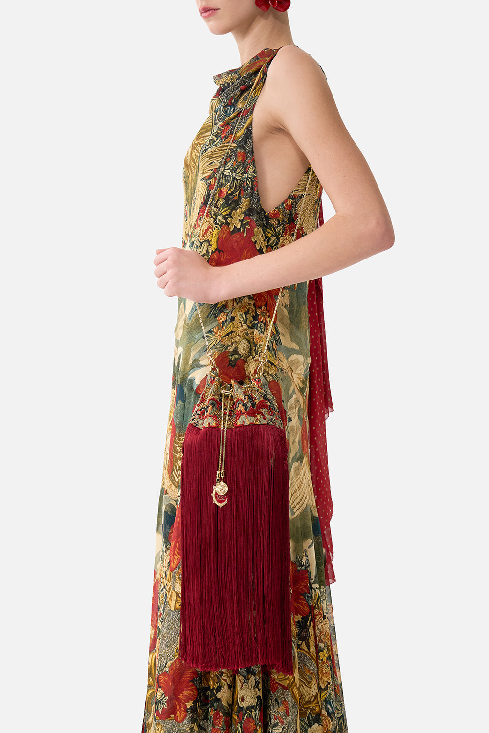 DRAWSTRING POUCH WITH FRINGING MEET ME AT THE MET