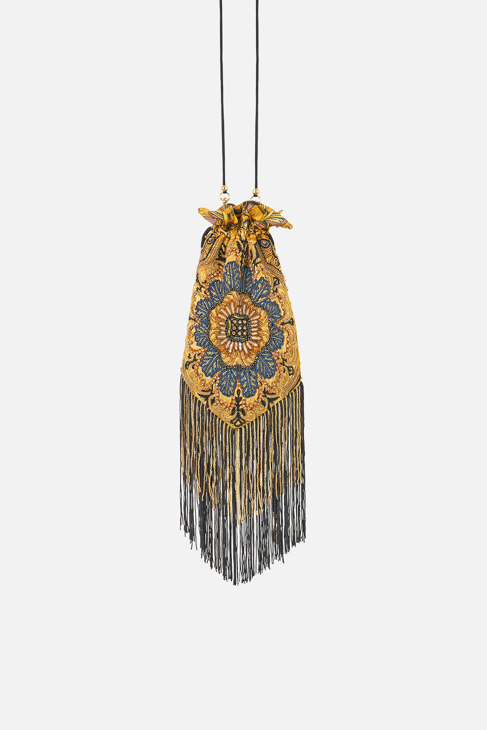 The CAMILLA Drawstring Pouch in our Museum Memoirs print.