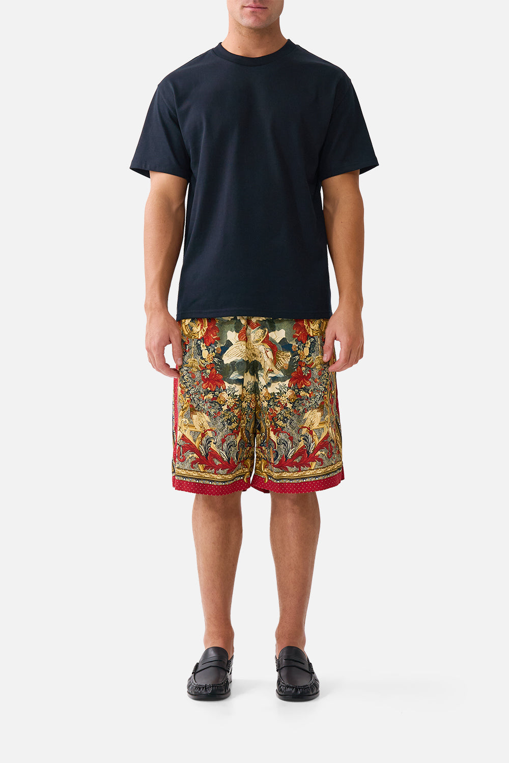 BAGGY LONG WALK SHORT WITH ELASTIC WAIST MEET ME AT THE MET