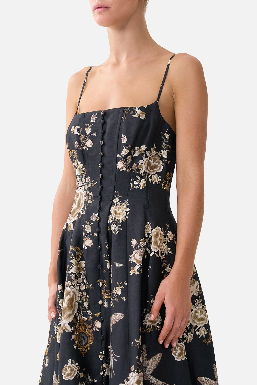 CORSET DRESS WITH LONG FLARED SKIRT FLAMENCO FOLKLORE