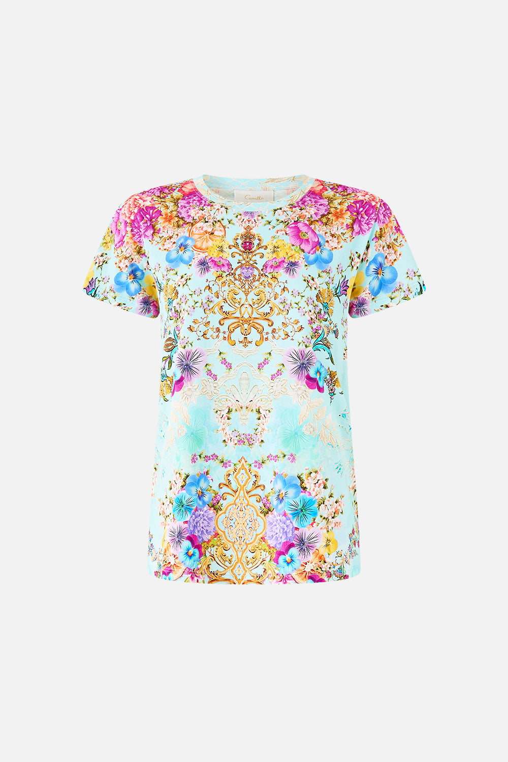 SLIM FIT ROUND NECK T-SHIRT BAZAAR BLOOMS
