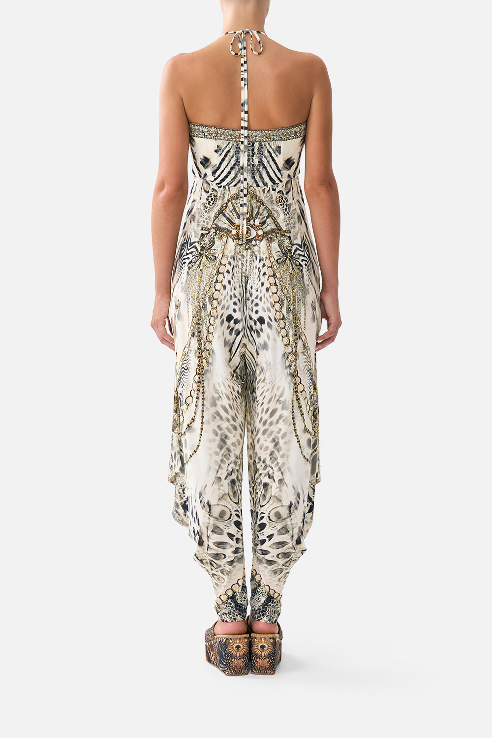 DRAPED PANT JUMPSUIT WITH HARDWARE LADY LIONHEART