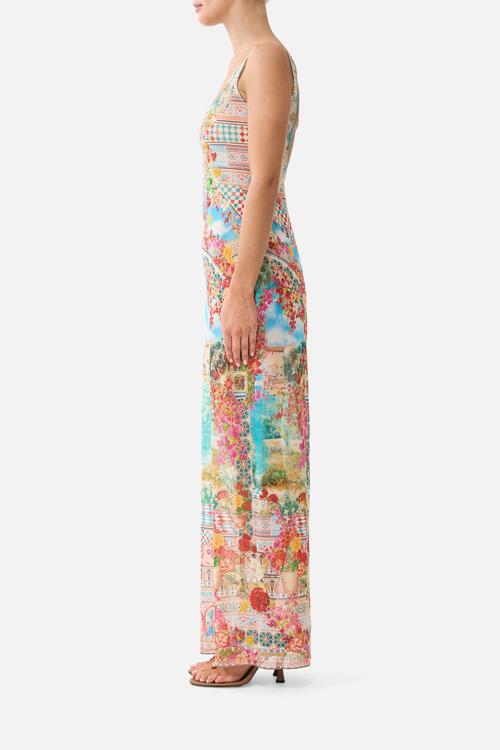 SQUARE NECK BEACH MAXI DRESS WITH LOW BACK MEET ME IN MALLORCA