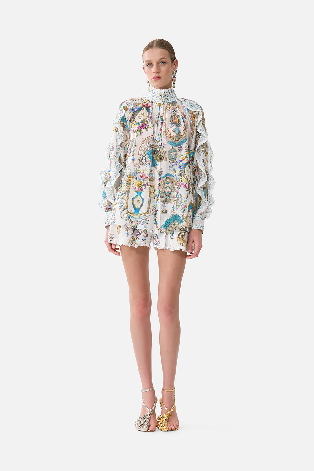 RELAXED BLOUSE WITH FRILL SLEEVE DETAIL ART FOR THE ARTISANS