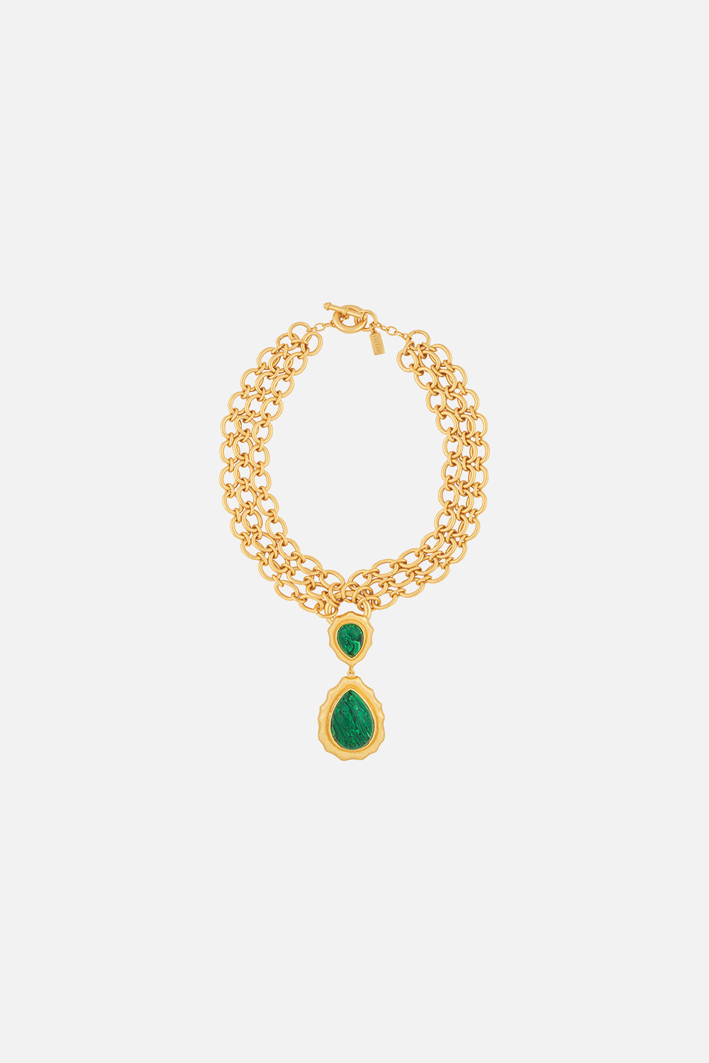 CAMILLA jewellery gold malachite necklace