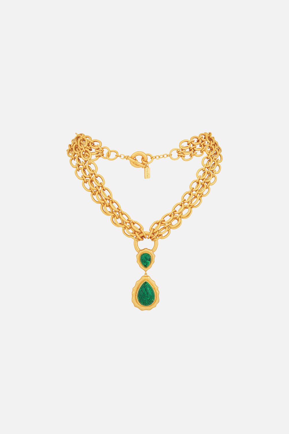 CAMILLA jewellery gold malachite necklace
