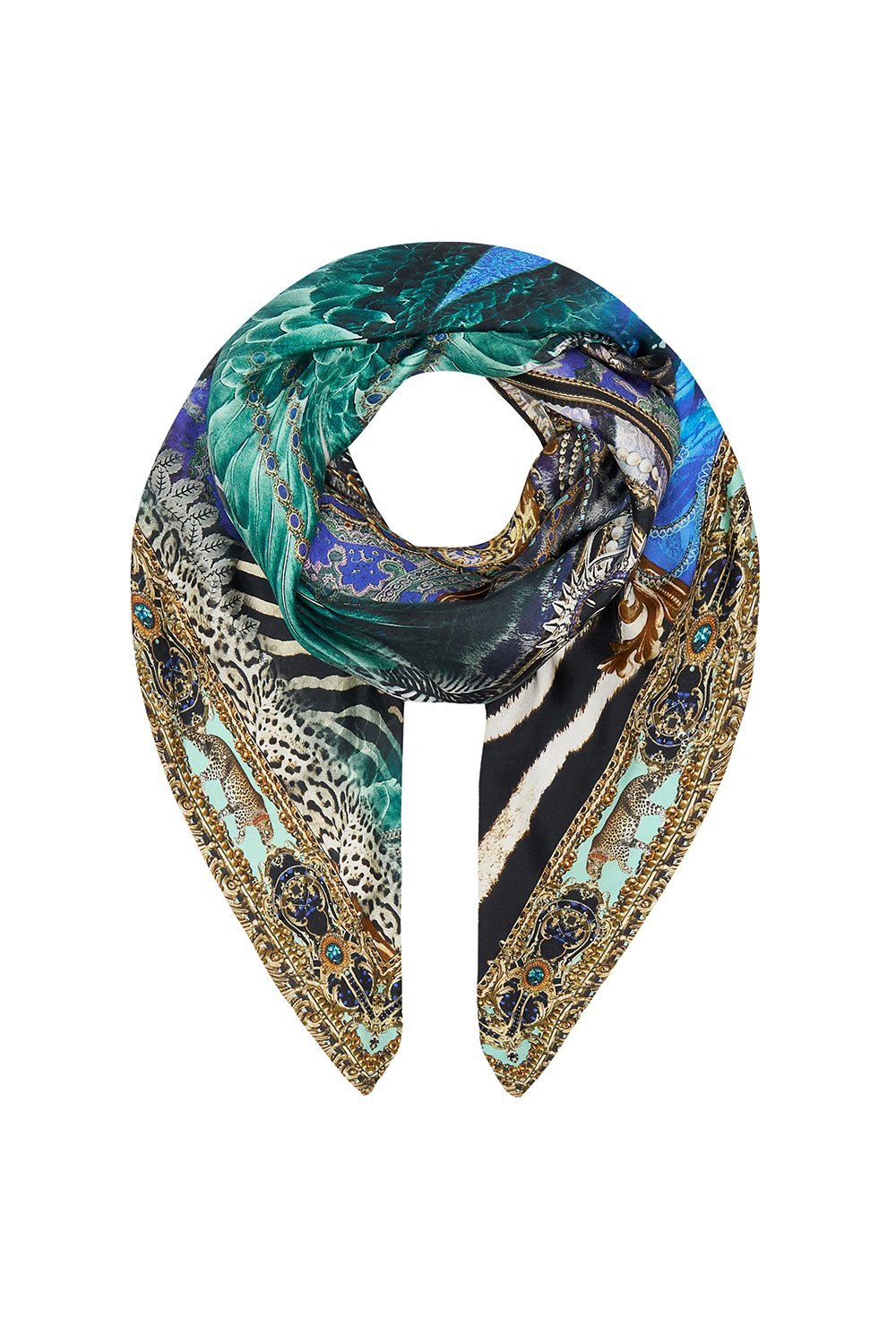 LARGE SQUARE SCARF ANIMAL ARMY