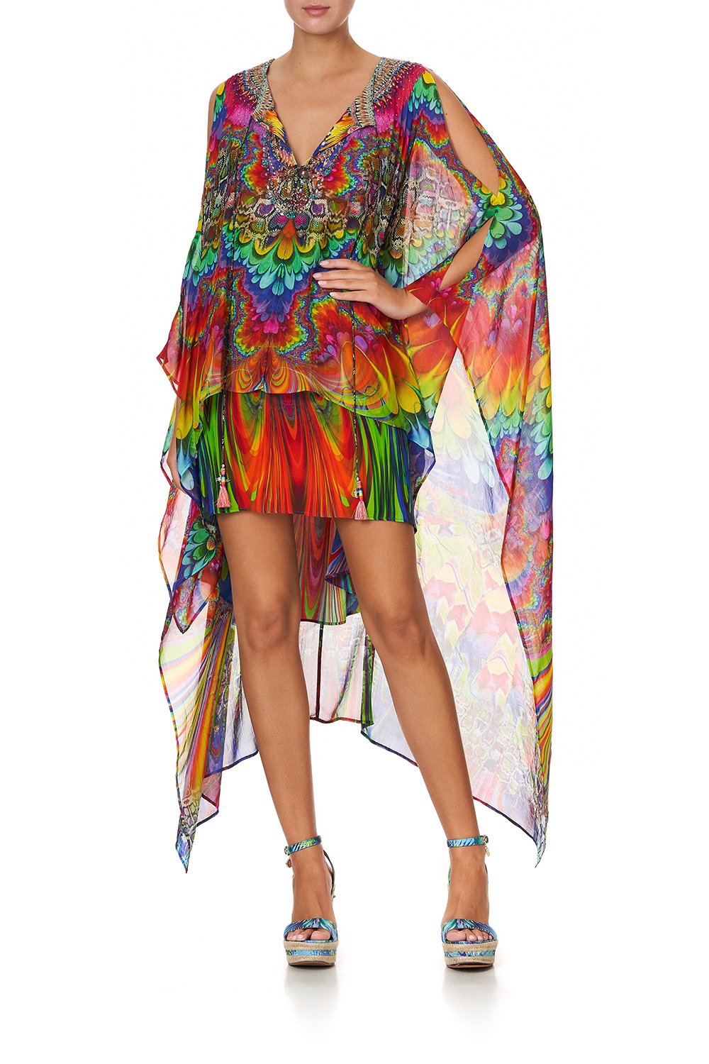 LONG SHEER OVERLAY DRESS COMING DOWN FROM COSMOS