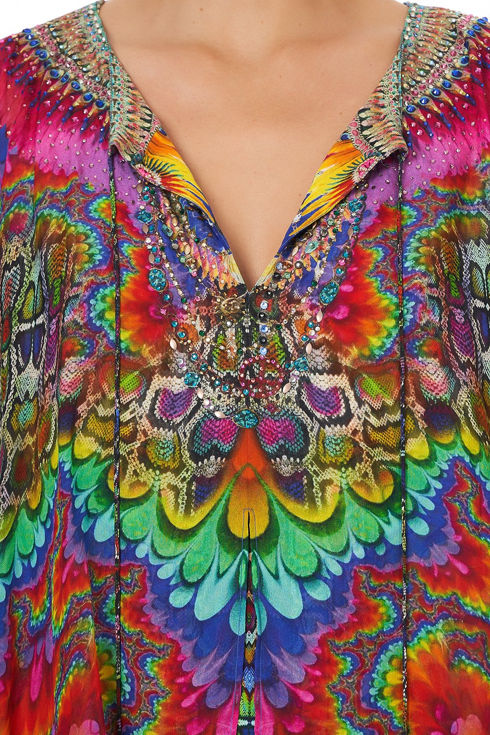 LONG SHEER OVERLAY DRESS COMING DOWN FROM COSMOS